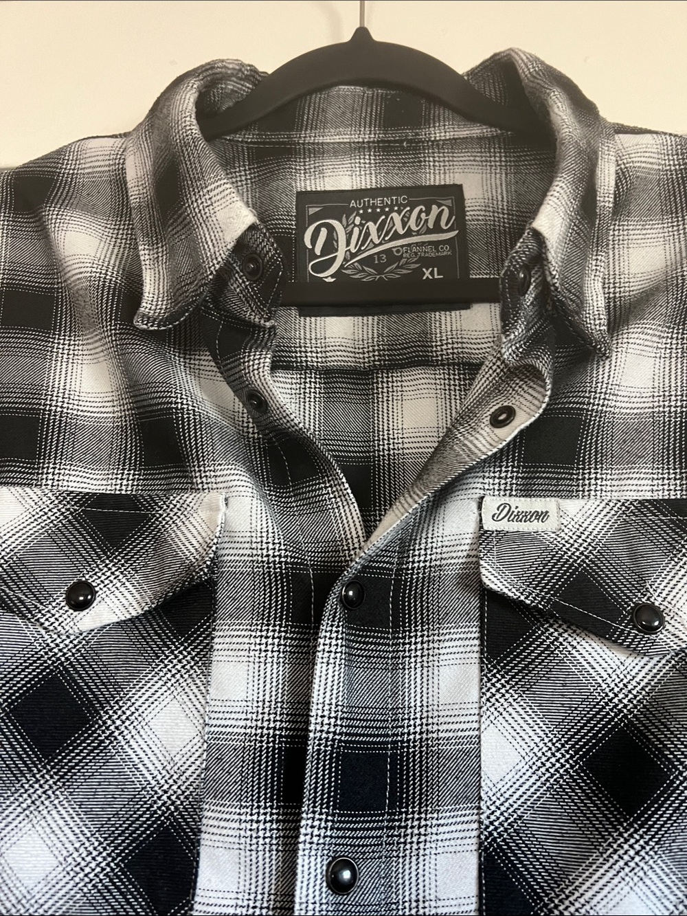 DIXXON Black and White Plaid Flannel Shirt - Picture 6 of 9